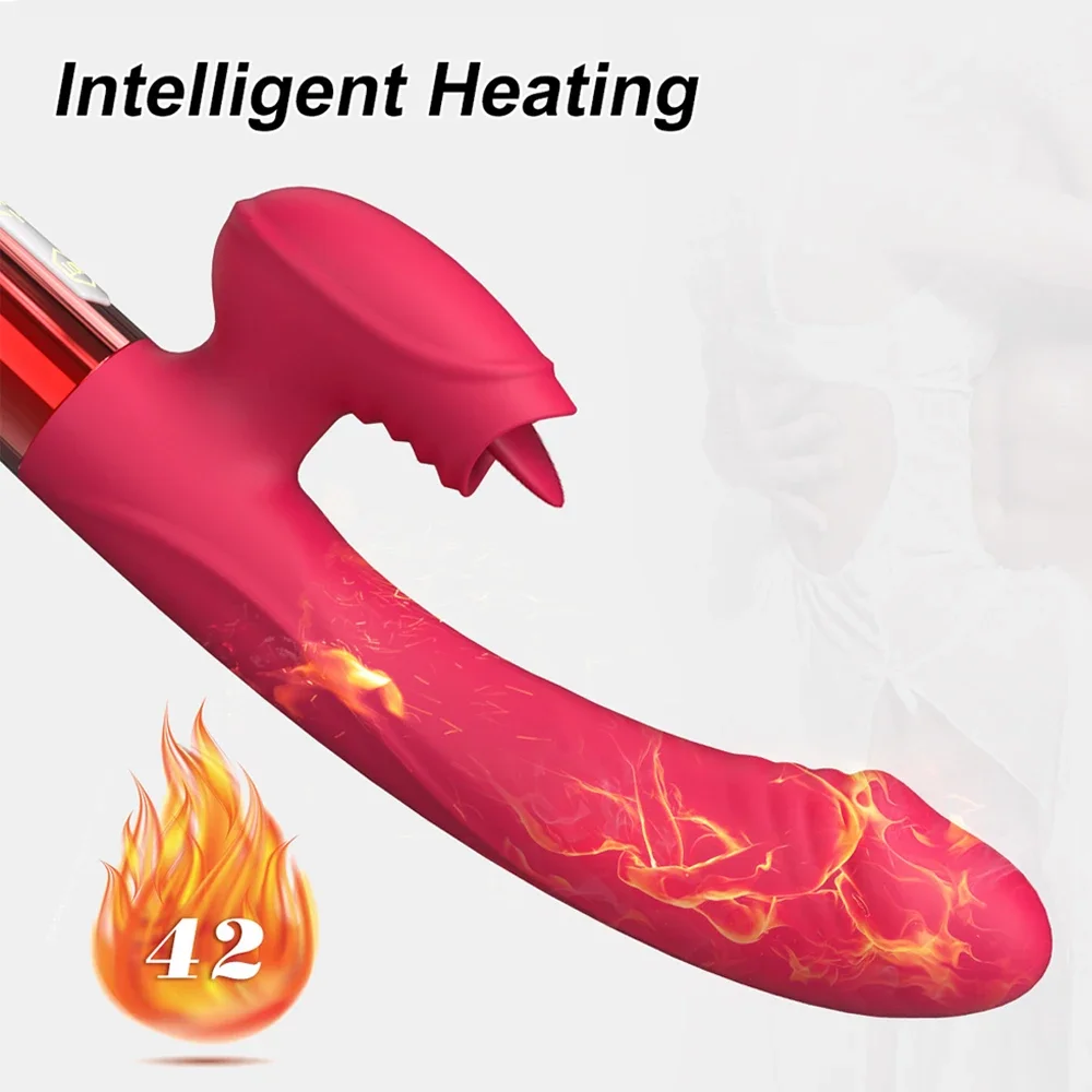 Vibromasseur puissant pour femmes, avec léchage de langue, stimulateur de Clitoris, masturbateur féminin, gode point G, produits pour adultes, jouets sexuels