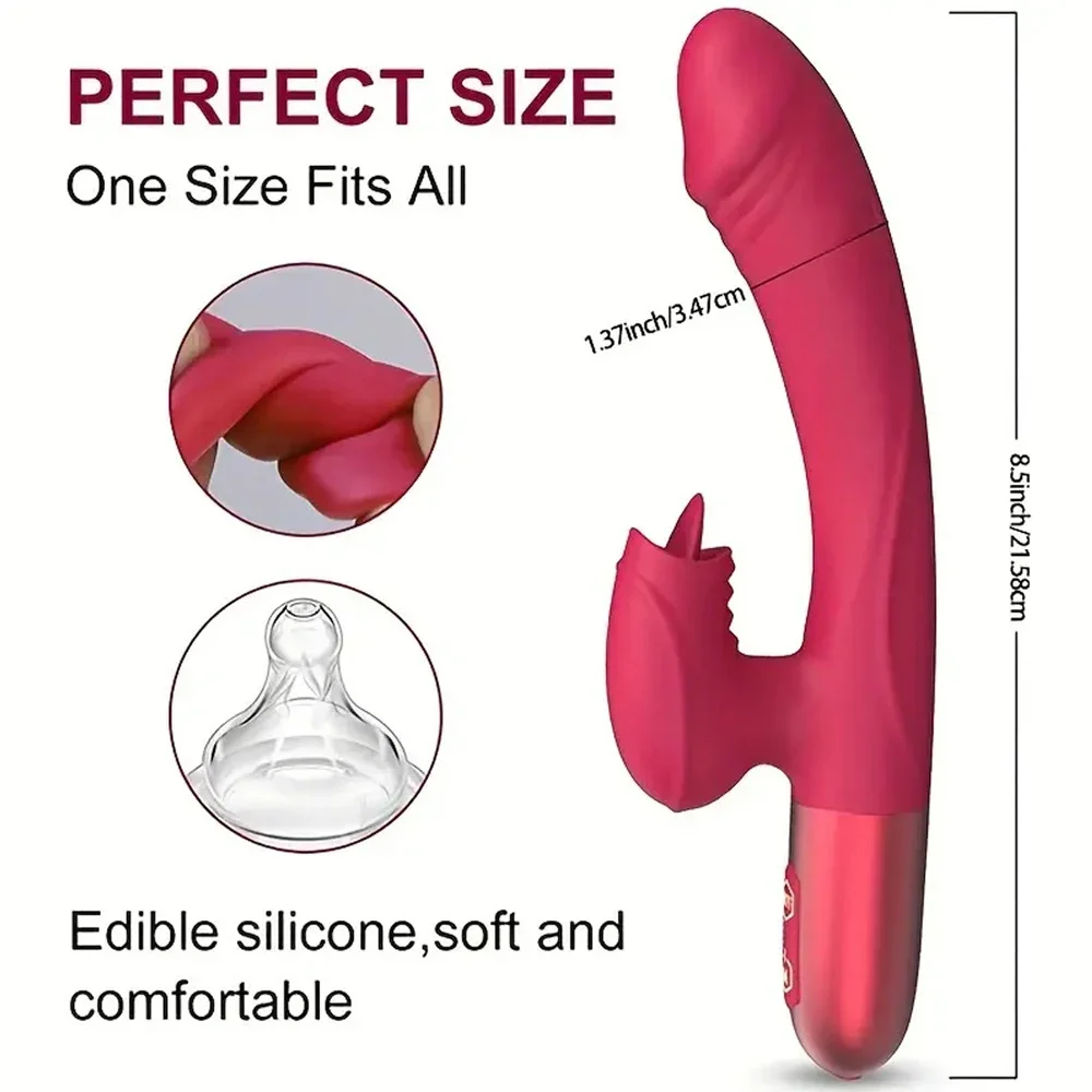 Vibromasseur puissant pour femmes, avec léchage de langue, stimulateur de Clitoris, masturbateur féminin, gode point G, produits pour adultes, jouets sexuels