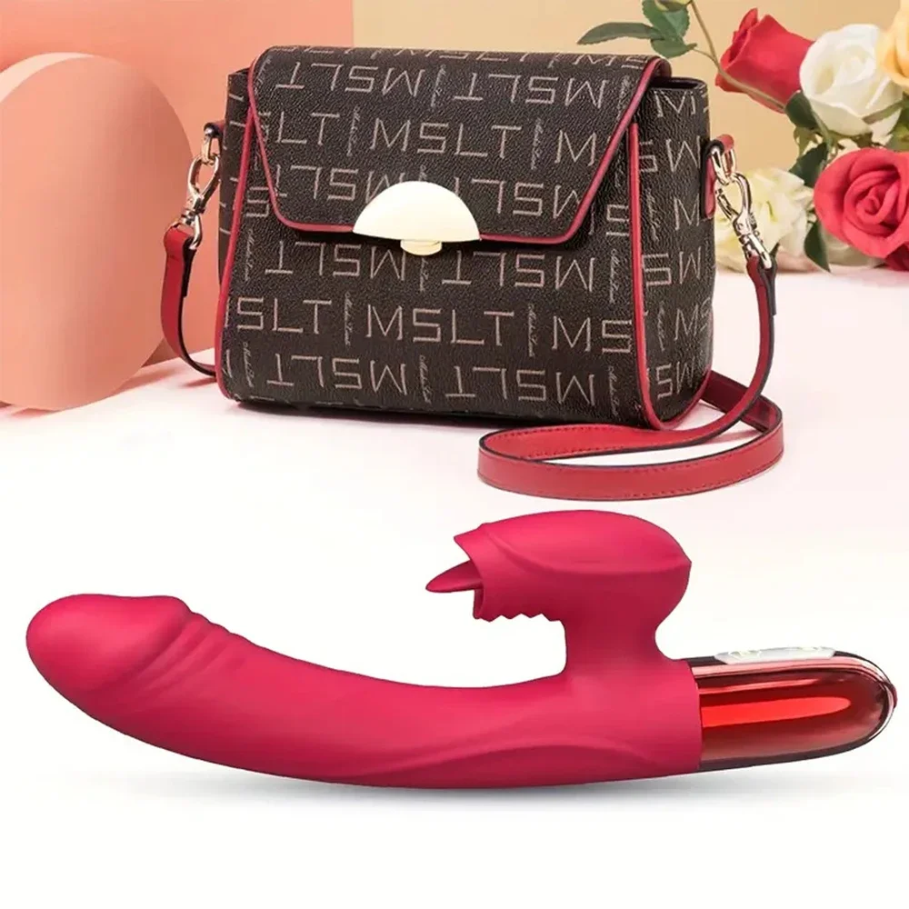 Vibromasseur puissant pour femmes, avec léchage de langue, stimulateur de Clitoris, masturbateur féminin, gode point G, produits pour adultes, jouets sexuels