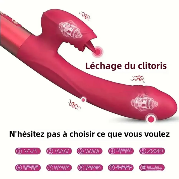 Vibromasseur puissant pour femmes, avec léchage de langue, stimulateur de Clitoris, masturbateur féminin, gode point G, produits pour adultes, jouets sexuels – Image 3