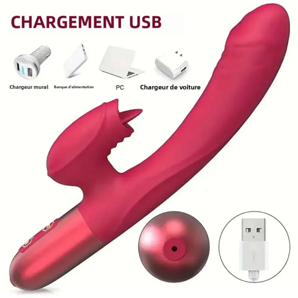 Vibromasseur puissant pour femmes, avec léchage de langue, stimulateur de Clitoris, masturbateur féminin, gode point G, produits pour adultes, jouets sexuels – Image 5