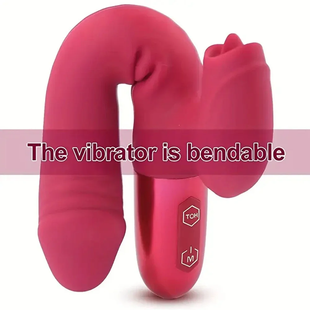 Vibromasseur puissant pour femmes, avec léchage de langue, stimulateur de Clitoris, masturbateur féminin, gode point G, produits pour adultes, jouets sexuels