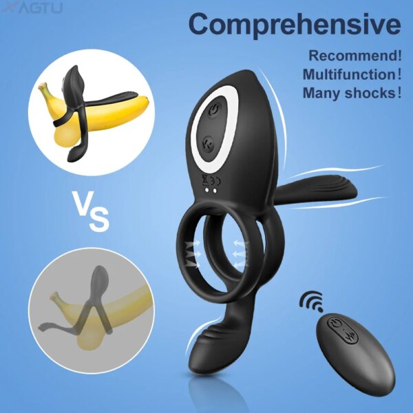 Anneau pénien vibrant pour hommes retard d'éjaculation anneau de pénis érectile masculin g-spot Clitoris stimulateur Anal jouet sexuel adulte pour les Couples – Image 4