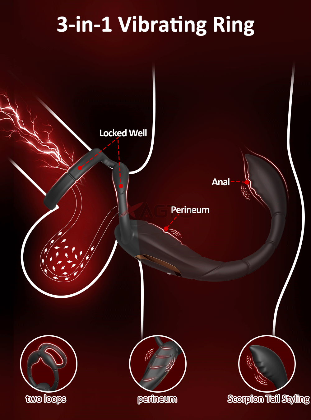 Vibromasseur de Prostate pour homme, anneau pénien, Double anneau, Plug Anal, retarde l'éjaculation, masturbateur masculin, jouets sexuels pour hommes