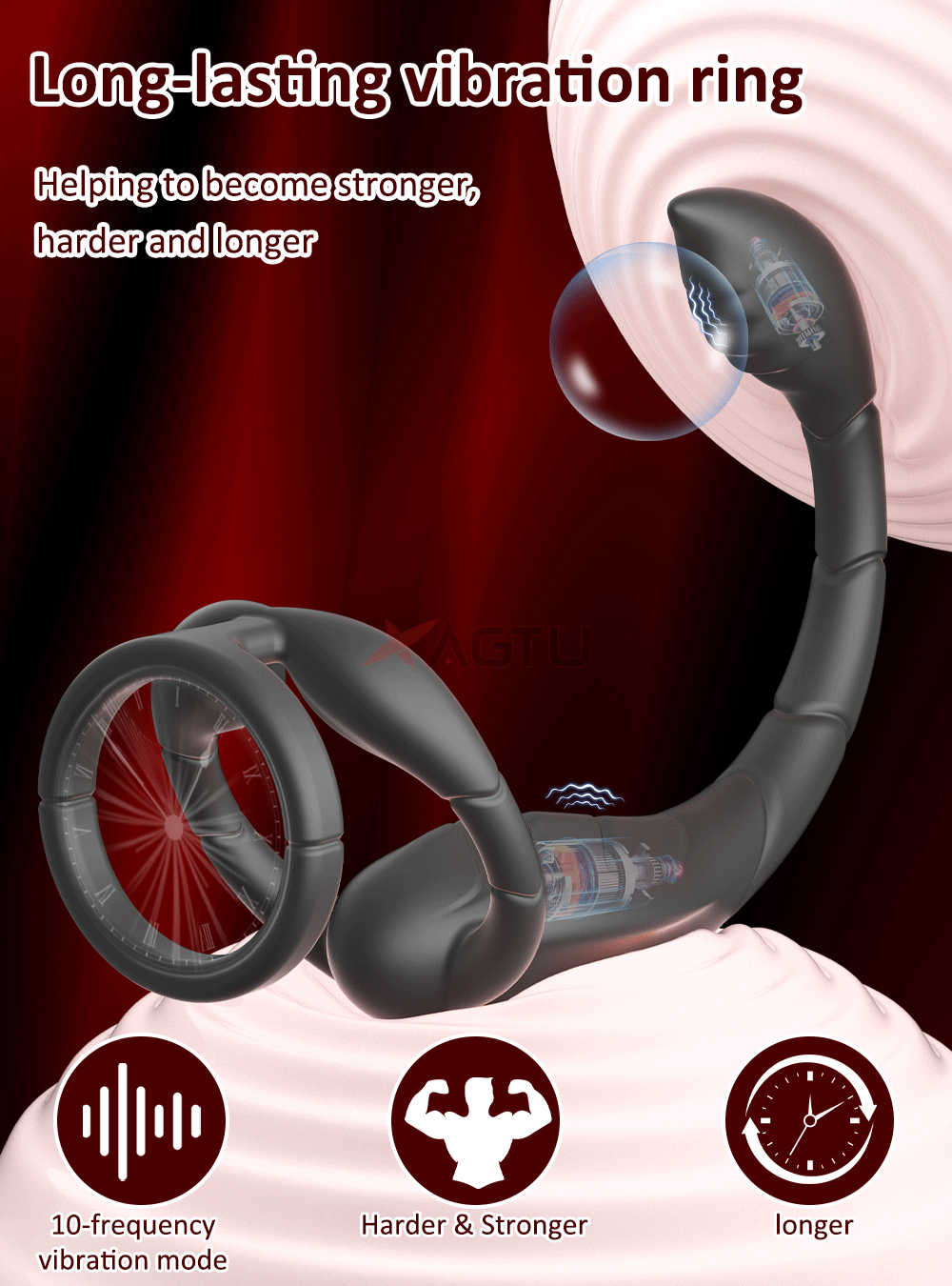 Vibromasseur de Prostate pour homme, anneau pénien, Double anneau, Plug Anal, retarde l'éjaculation, masturbateur masculin, jouets sexuels pour hommes