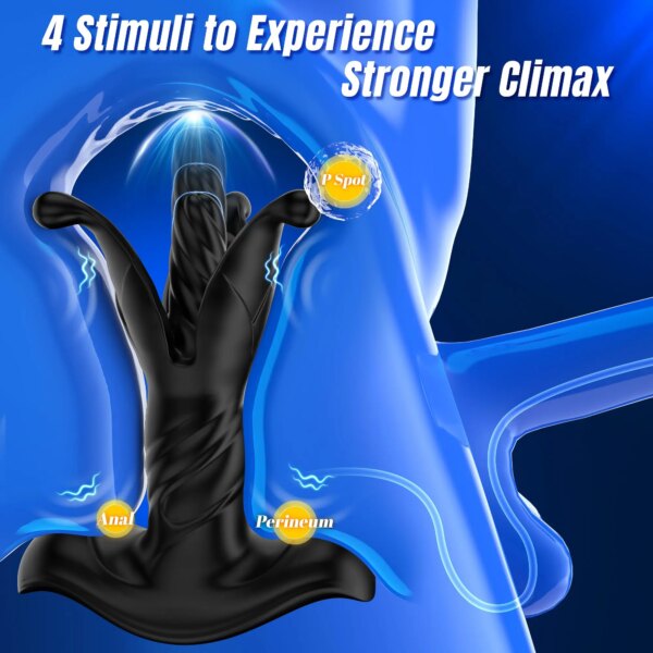 HESEKS APP masseur de Prostate Tension choc battement poussée vibrant godemichet Anal gode Anal Plug jouets sexuels pour adultes pour hommes – Image 4