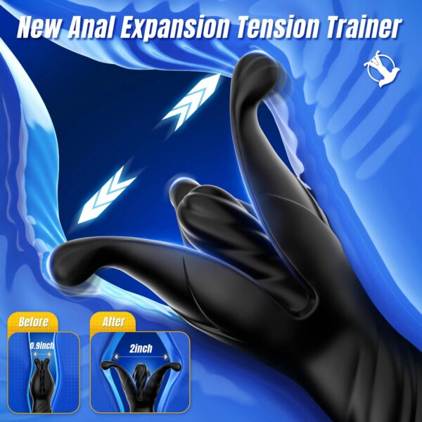 HESEKS APP masseur de Prostate Tension choc battement poussée vibrant godemichet Anal gode Anal Plug jouets sexuels pour adultes pour hommes – Image 3