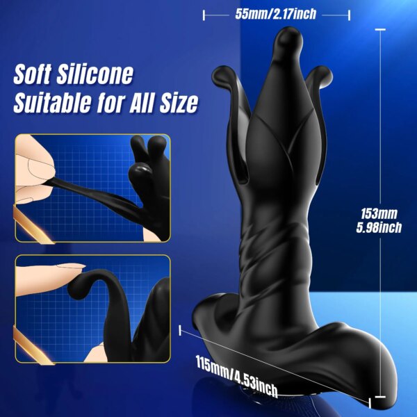 HESEKS APP masseur de Prostate Tension choc battement poussée vibrant godemichet Anal gode Anal Plug jouets sexuels pour adultes pour hommes – Image 6