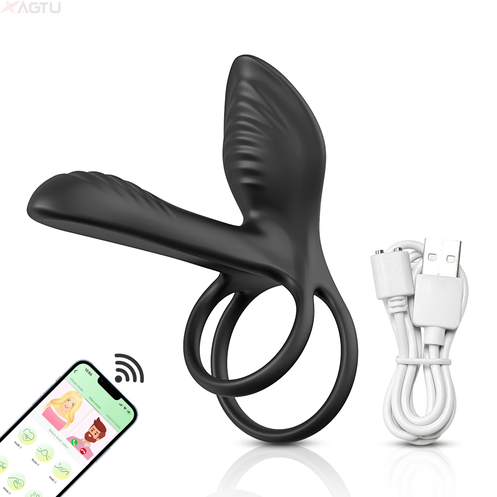 Anneau de pénis vibrant sans fil Bluetooth pour hommes, retarde l'éjaculation, vibrateur du Clitoris, Stimulation du point G, jouets sexuels pour Couple