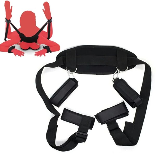 Menottes féminines, collier de cou, poignet, bouche Gag, sangle, fétiche SM, jouets sexuels pour femmes, Couples, ensemble de Bondage Bdsm, retenue, produit de jeu pour adultes – Image 2