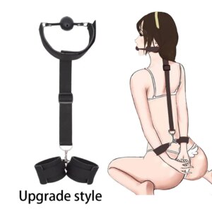 Menottes féminines, collier de cou, poignet, bouche Gag, sangle, fétiche SM, jouets sexuels pour femmes, Couples, ensemble de Bondage Bdsm, retenue, produit de jeu pour adultes