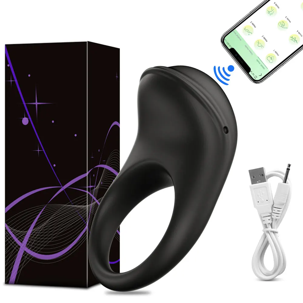 Anneau de pénis vibrant pour hommes, contrôle par application, retardement de l'éjaculation, vibrateur, Stimulation du Clitoris et du Scrotum, jouets sexuels pour Couples