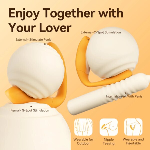 Jissbon portable double vibrateur pour femmes g-spot et Clitoris Stimulation gode vibrant pénétration vaginale féminine jouet sexuel adulte – Image 5