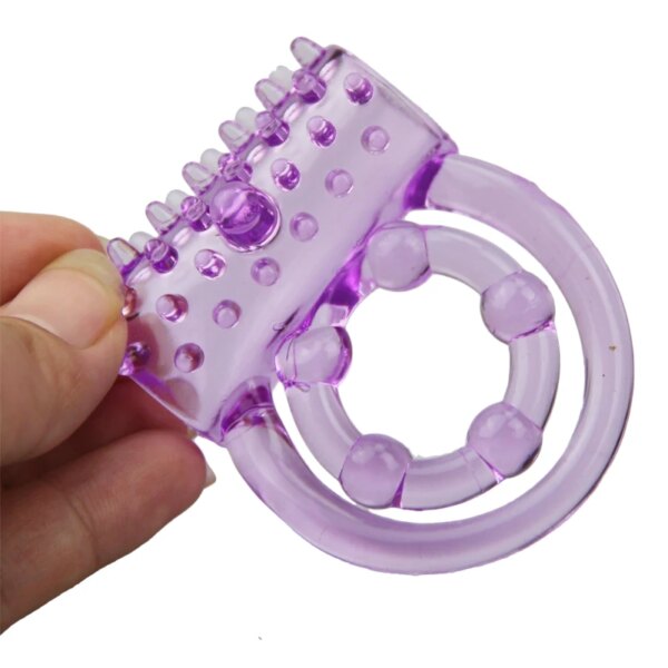 Vibromasseur durable anneaux Double anneau de coq retard éjaculation prématurée pénis boule boucle 2 verrouillé jouets sexuels produit pour hommes – Image 3