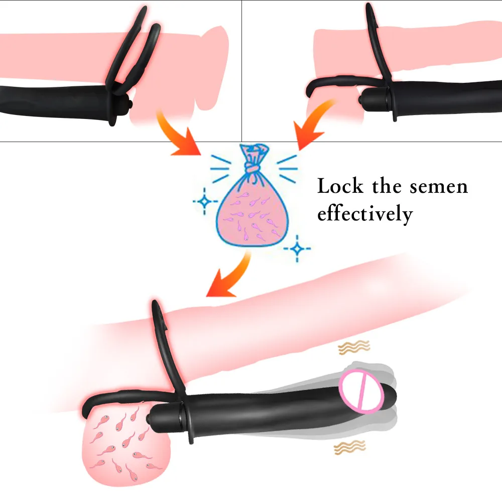 Plug anal à double pénétration pour hommes, gode, plug anal, vibrateur, sangle sur le pénis, massage du vagin, jouets sexuels pour adultes pour couples de 18 ans et plus