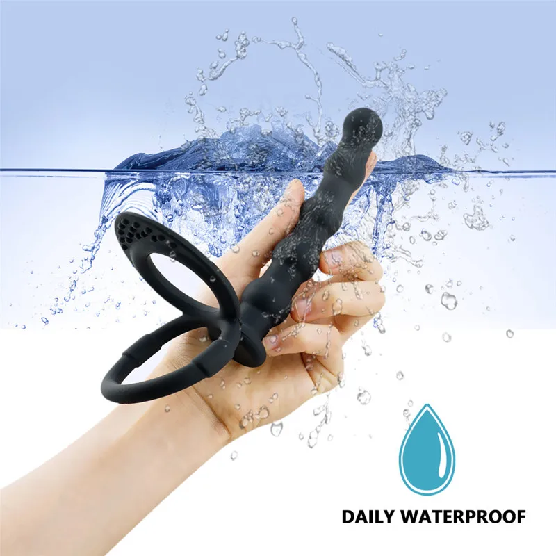 Plug anal à double pénétration pour hommes, gode, plug anal, vibrateur, sangle sur le pénis, massage du vagin, jouets sexuels pour adultes pour couples de 18 ans et plus