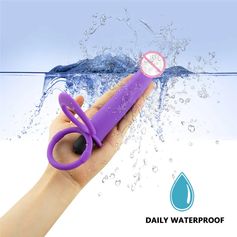 Plug anal à double pénétration pour hommes, gode, plug anal, vibrateur, sangle sur le pénis, massage du vagin, jouets sexuels pour adultes pour couples de 18 ans et plus