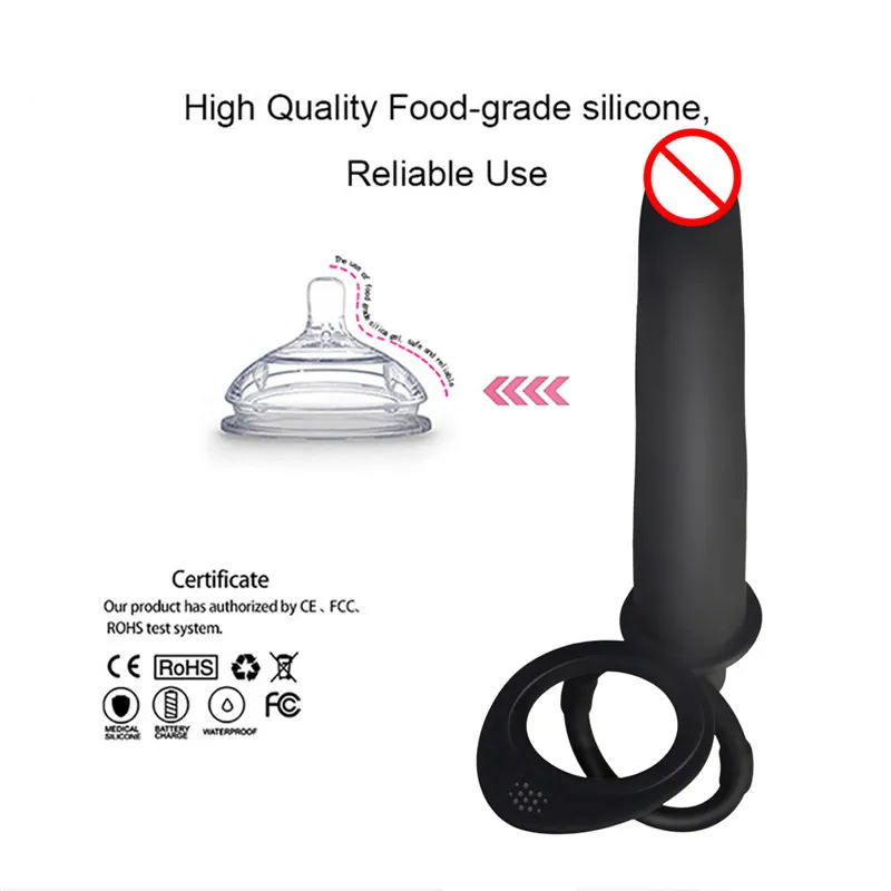 Plug anal à double pénétration pour hommes, gode, plug anal, vibrateur, sangle sur le pénis, massage du vagin, jouets sexuels pour adultes pour couples de 18 ans et plus