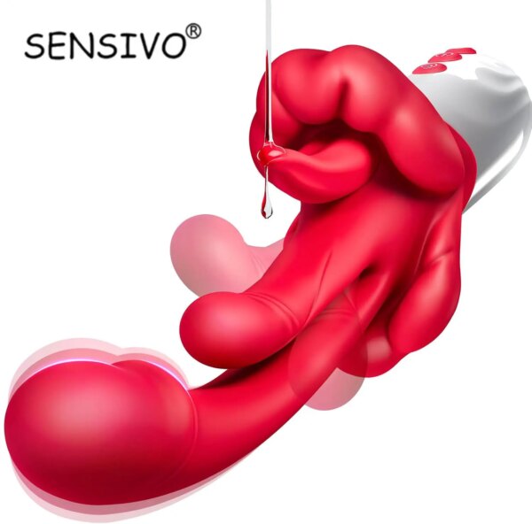 Gode vibrateur de langue 5 en 1 pour femmes, stimulateur de point G pour clitoridien, Vaginal, Anal, masturbateur féminin, jouets sexuels pour adultes 18