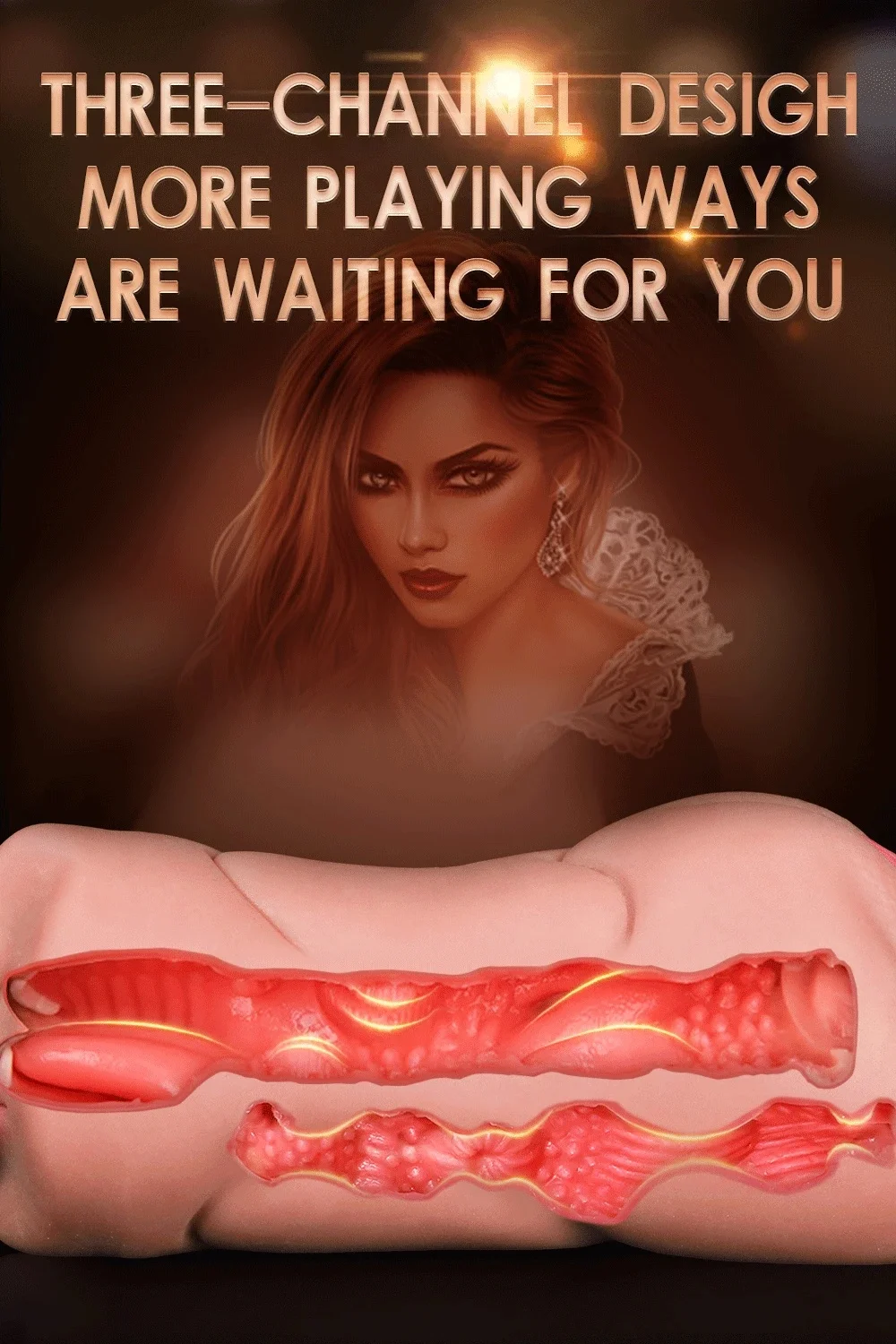 3 en 1 vagin artificiel mâle masturbateur tasse réaliste réel Oral Anal Clitoris Silicone Masturbation pipe jouets sexuels pour hommes