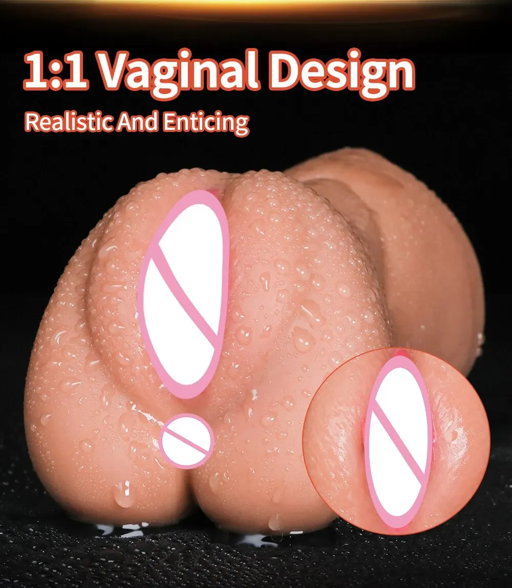 3 en 1 vagin artificiel mâle masturbateur tasse réaliste réel Oral Anal Clitoris Silicone Masturbation pipe jouets sexuels pour hommes