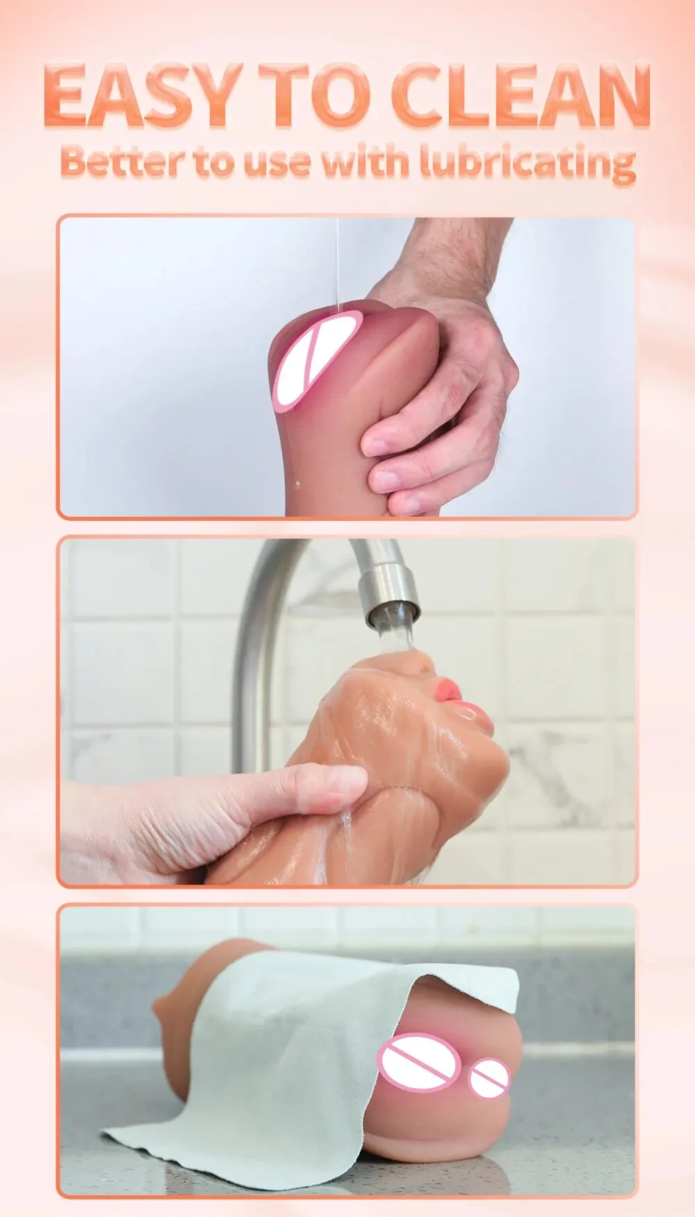 3 en 1 vagin artificiel mâle masturbateur tasse réaliste réel Oral Anal Clitoris Silicone Masturbation pipe jouets sexuels pour hommes