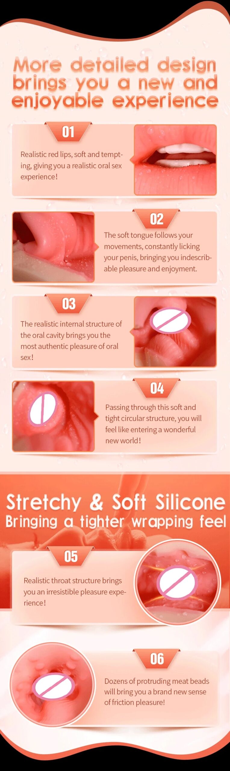 3 en 1 vagin artificiel mâle masturbateur tasse réaliste réel Oral Anal Clitoris Silicone Masturbation pipe jouets sexuels pour hommes
