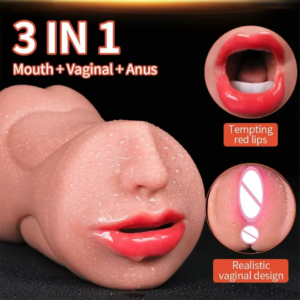 3 en 1 vagin artificiel mâle masturbateur tasse réaliste réel Oral Anal Clitoris Silicone Masturbation pipe jouets sexuels pour hommes