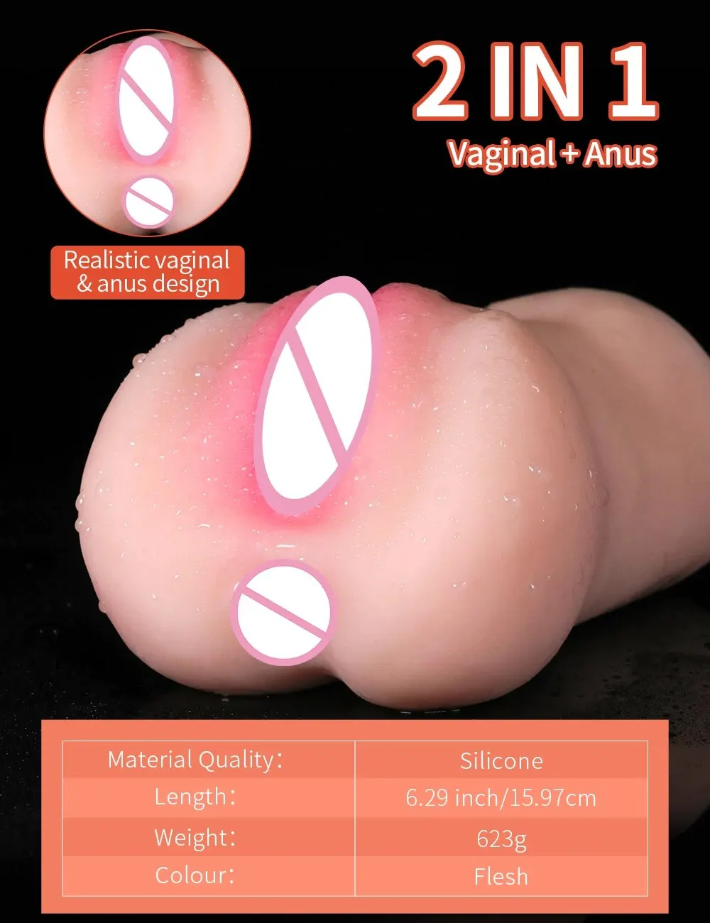 3 en 1 vagin artificiel mâle masturbateur tasse réaliste réel Oral Anal Clitoris Silicone Masturbation pipe jouets sexuels pour hommes