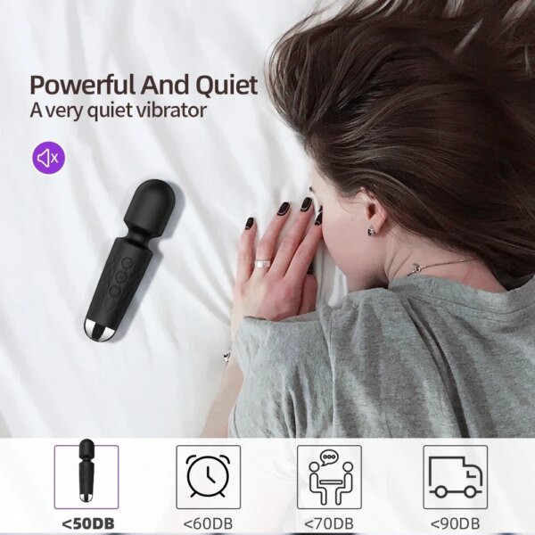 Vibromasseur AV injuste pour femme, Magic-Wand Dildo, StiLiban ateur de clitoris, Jouets sexuels pour adultes, Point G, 20 vitesses – Image 5