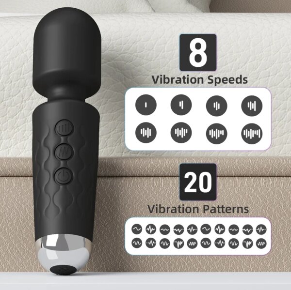 Vibromasseur AV injuste pour femme, Magic-Wand Dildo, StiLiban ateur de clitoris, Jouets sexuels pour adultes, Point G, 20 vitesses – Image 2