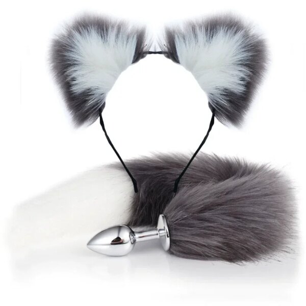 Fox Pigtail cul bout à bout queue godemichet Anal Plug et oreilles produits érotiques BDSM oreilles de chat jeu sexuel jouets pour Couple adultes femmes hommes 18 – Image 5