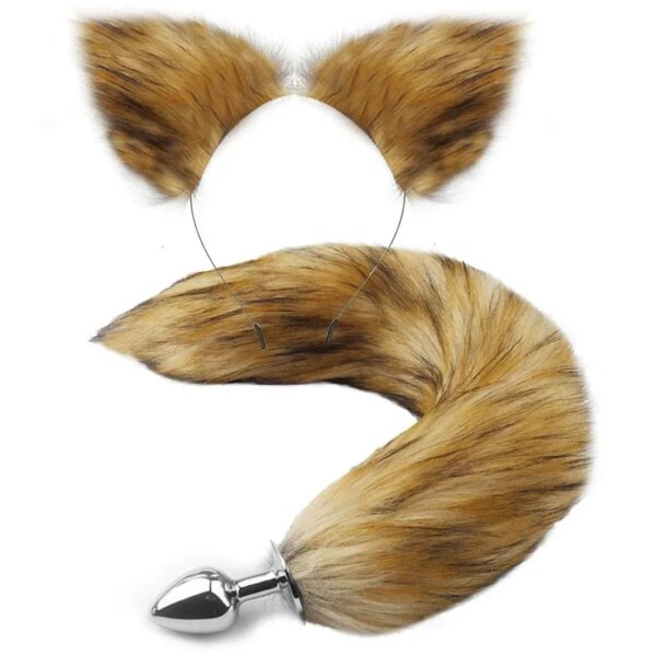 Fox Pigtail cul bout à bout queue godemichet Anal Plug et oreilles produits érotiques BDSM oreilles de chat jeu sexuel jouets pour Couple adultes femmes hommes 18 – Image 3