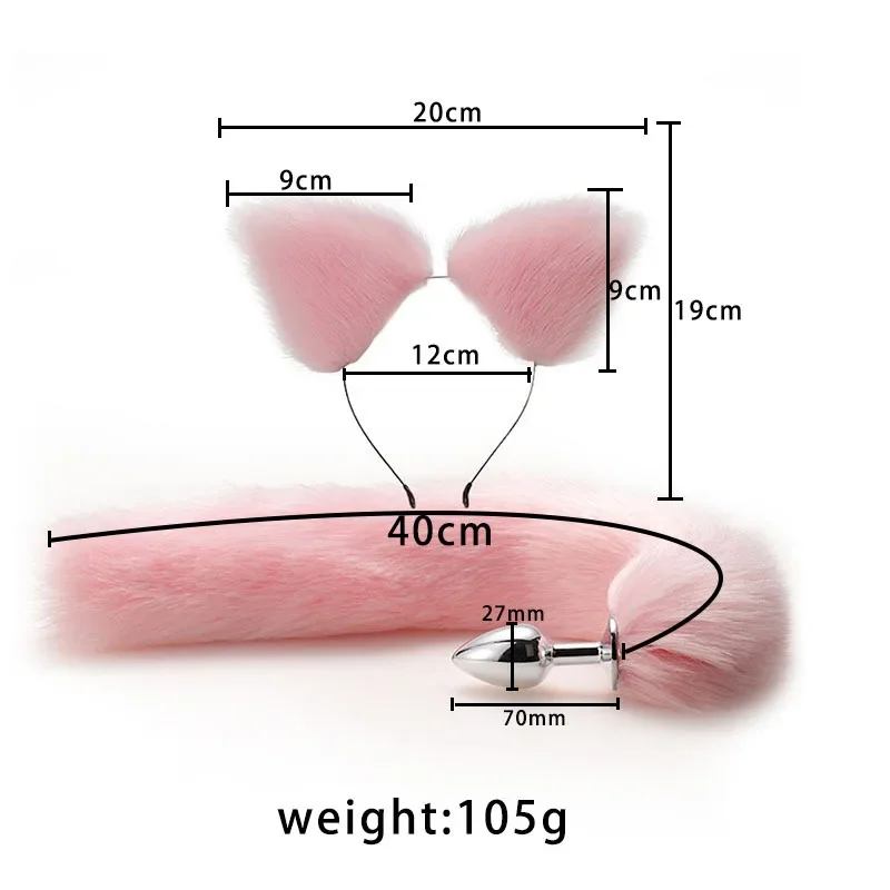 Fox Pigtail cul bout à bout queue godemichet Anal Plug et oreilles produits érotiques BDSM oreilles de chat jeu sexuel jouets pour Couple adultes femmes hommes 18