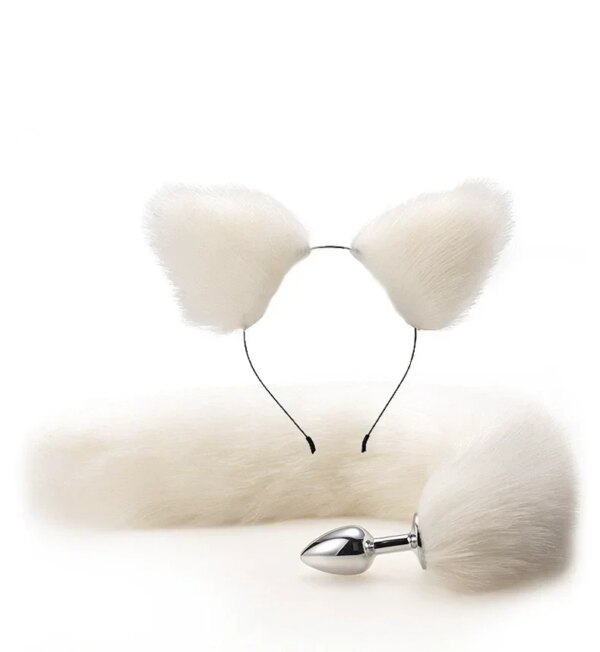 Fox Pigtail cul bout à bout queue godemichet Anal Plug et oreilles produits érotiques BDSM oreilles de chat jeu sexuel jouets pour Couple adultes femmes hommes 18 – Image 4