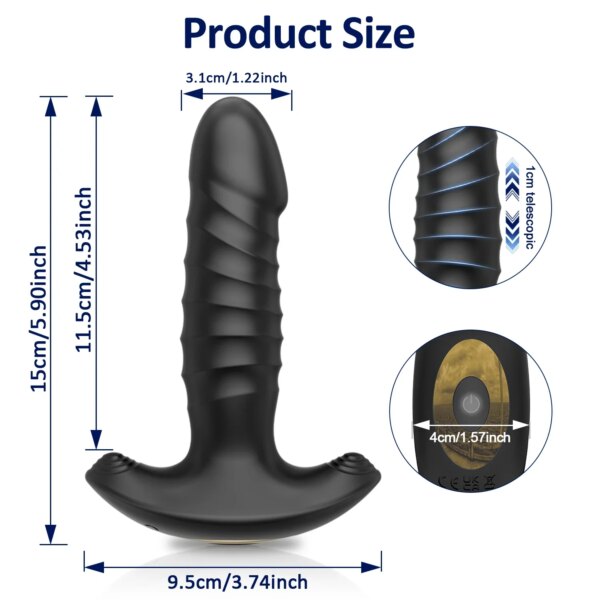 Vibromasseur Anal de poussée avec application pour masseur adulte, gode télescopique, Plug Anal sans fil, jouet sexuel Gay pour produits sexuels pour adultes – Image 6