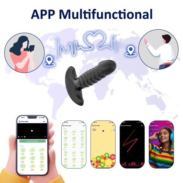 Vibromasseur Anal de poussée avec application pour masseur adulte, gode télescopique, Plug Anal sans fil, jouet sexuel Gay pour produits sexuels pour adultes – Image 3