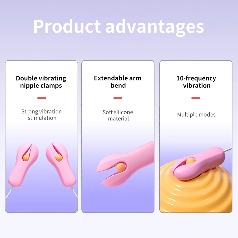 Pince à tétons électrique, 10 Modes, Massage du sein, vibrateur, rehausseur de Bondage, stimulateur adulte, jouets sexuels pour femmes, Couples féminins