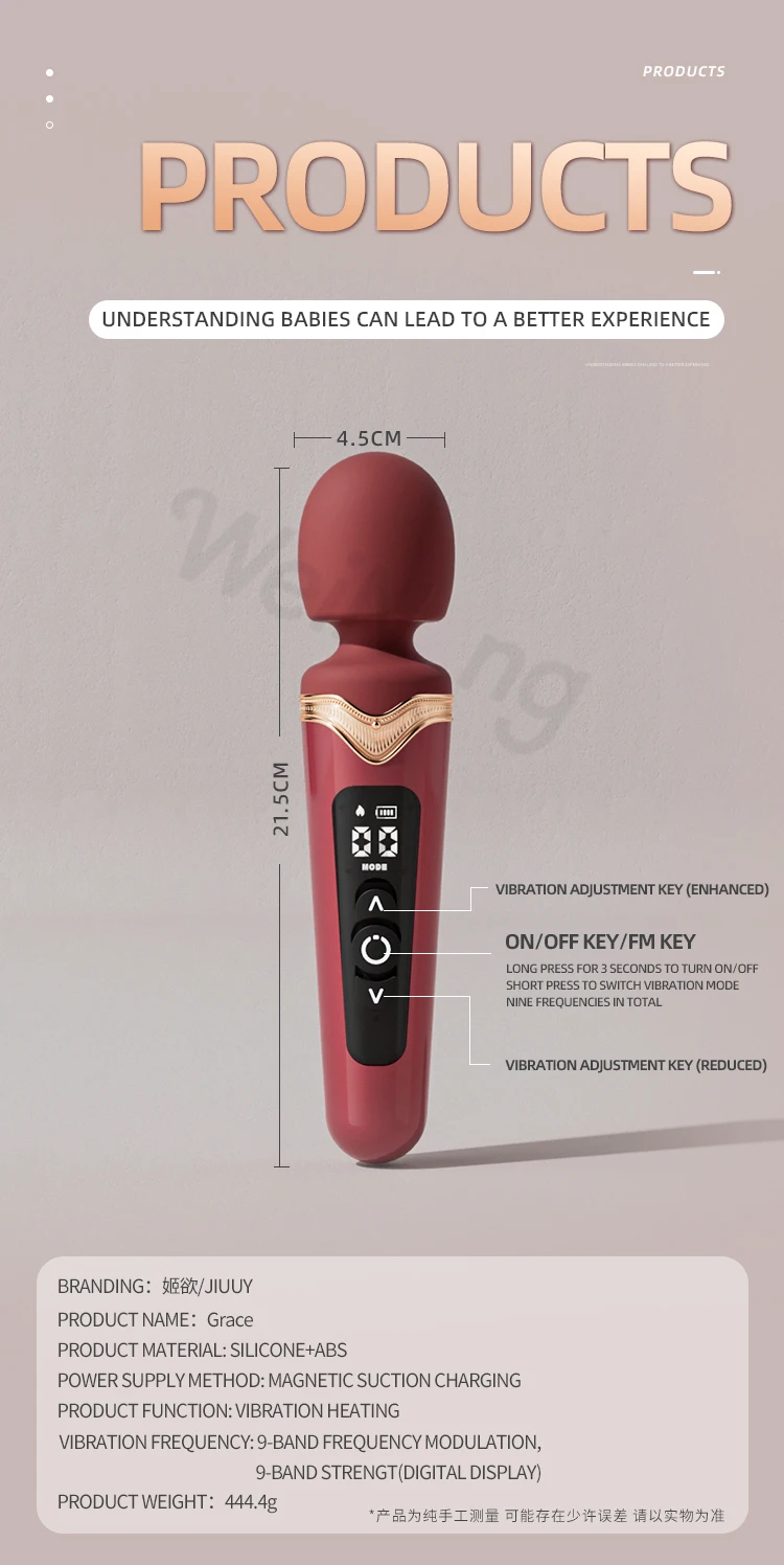 Vibromasseur baguette magique haut de gamme et puissant, masseur clitoridien de mamelon point G, masturbateur vaginal, masturbateur féminin, jouet sexuel