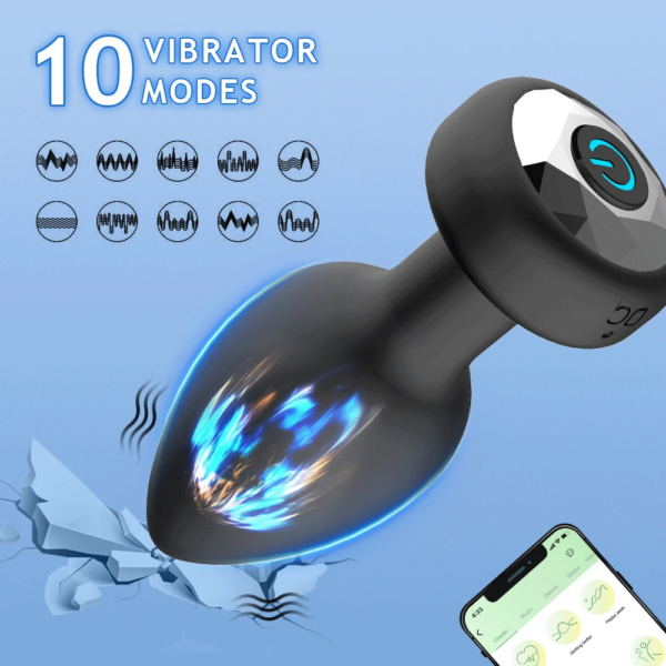 Vibromasseur anal vibrant pour homme, 10 vibrations, contrôle sans fil, plug anal, jouets sexuels pour couple, masseur de prostate, produits pour adultes et genci – Image 2