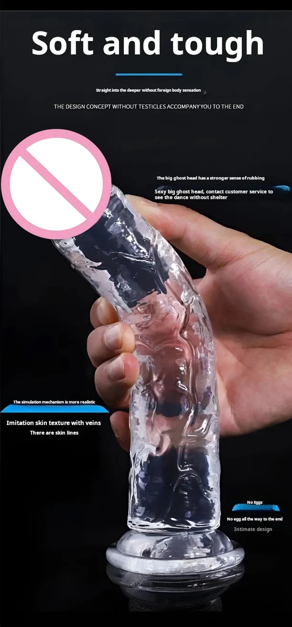 Godemiché en gelée douce transparente, faux pénis réaliste, ventouse, jouets sexuels réalistes pour femmes lesbiennes, masturbateur féminin