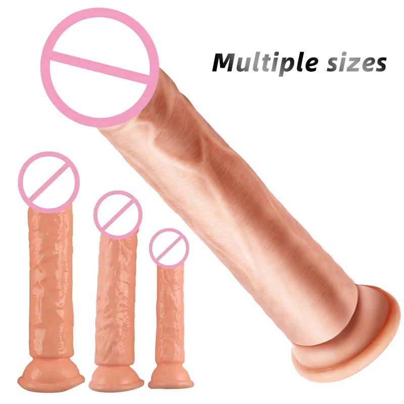 Godemiché en gelée douce transparente, faux pénis réaliste, ventouse, jouets sexuels réalistes pour femmes lesbiennes, masturbateur féminin