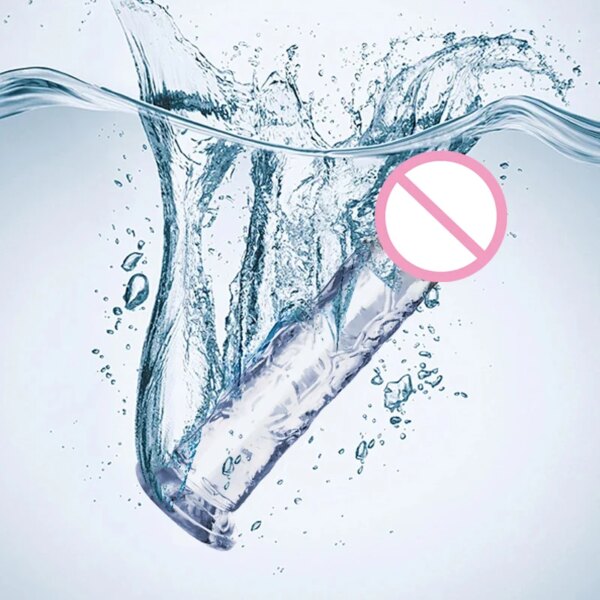 Godemiché en gelée douce transparente, faux pénis réaliste, ventouse, jouets sexuels réalistes pour femmes lesbiennes, masturbateur féminin – Image 3