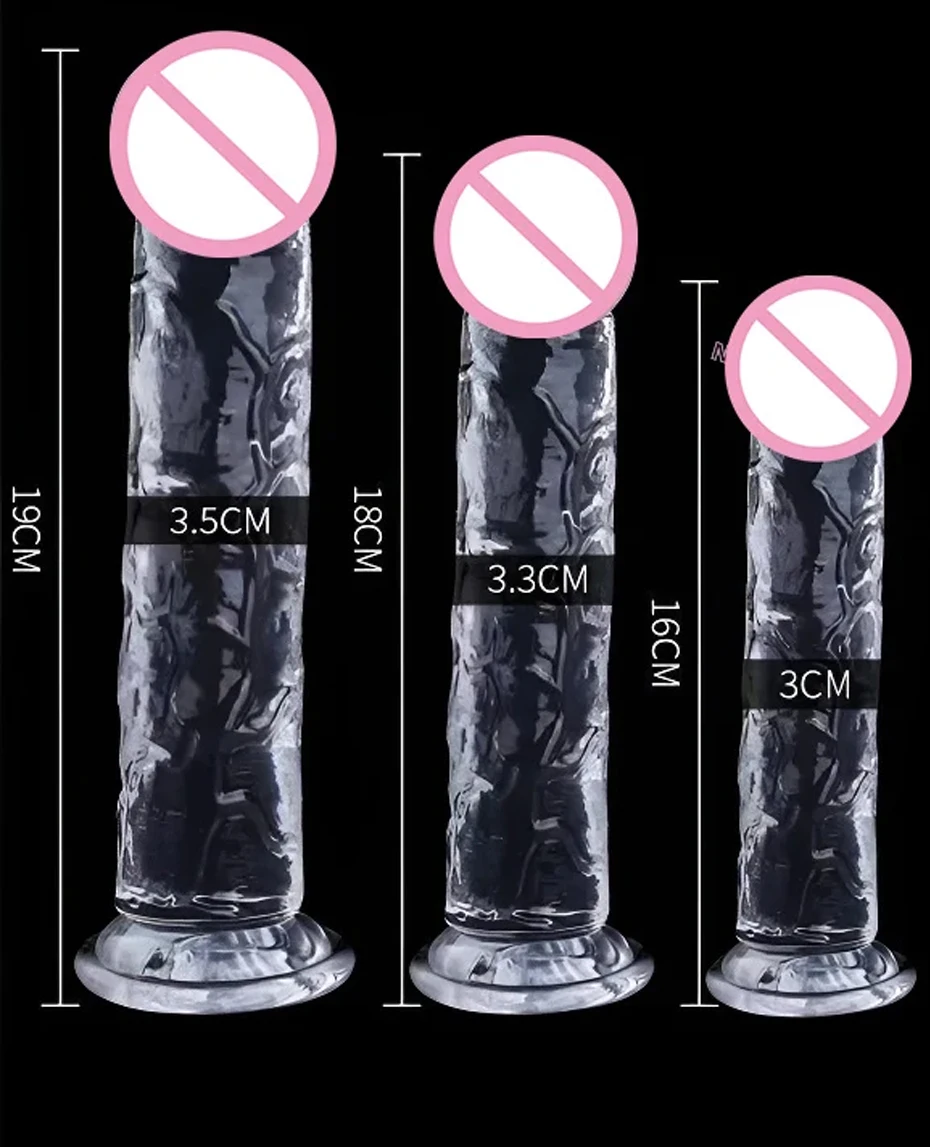 Godemiché en gelée douce transparente, faux pénis réaliste, ventouse, jouets sexuels réalistes pour femmes lesbiennes, masturbateur féminin