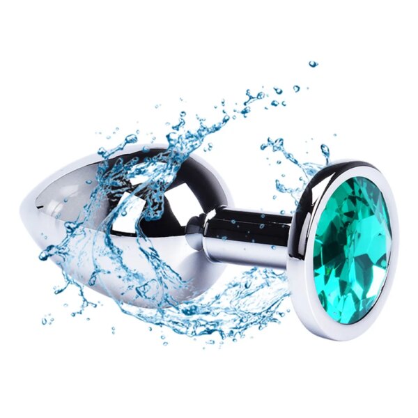 Plug Anal en métal en acier inoxydable, avec bijoux, cristal coloré, perle anale, jouets sexuels pour adultes, jeu pour femmes adultes – Image 5