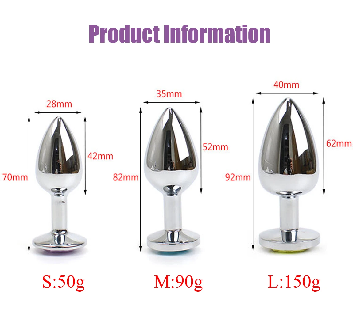 Plug Anal en métal en acier inoxydable, avec bijoux, cristal coloré, perle anale, jouets sexuels pour adultes, jeu pour femmes adultes Plug Anal en métal en acier inoxydable, avec bijoux, cristal coloré, perle anale, jouets sexuels pour adultes, jeu pour femmes adultes