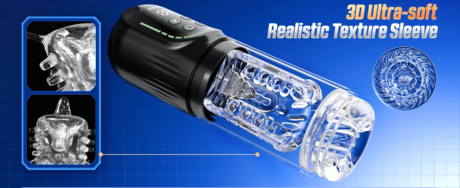 Masturbateur masculin à succion automatique, 7 roulements de poussée, pompe à pénis sous vide LCD, vraie poche, chatte, Stroker, jouets sexuels pour pipe