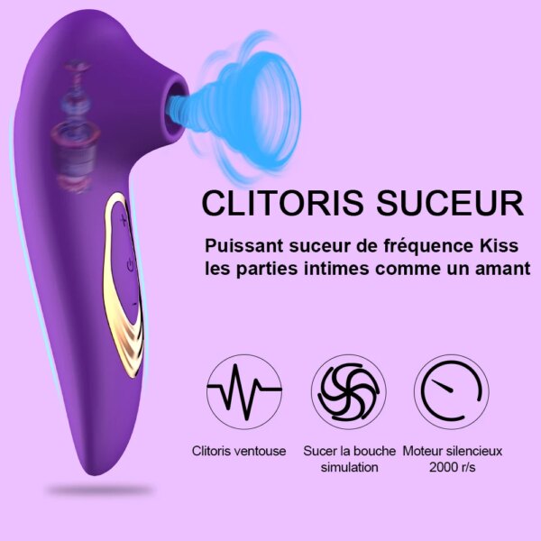 Stimulateur érotique de Clitoris, vibrateur mamelon point G, succion de Clitoris, masturbateur féminin, jouets sexuels pour femmes adultes 18 – Image 3