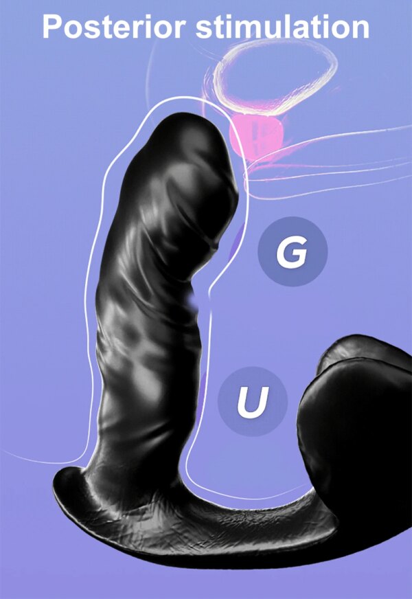 Vibromasseur anal gode pour homme, masseur de prostate, éjaculation retardée, anneau de pénis, plug anal avec balle, jouets sexuels pour homme, gay, mastjaune – Image 2
