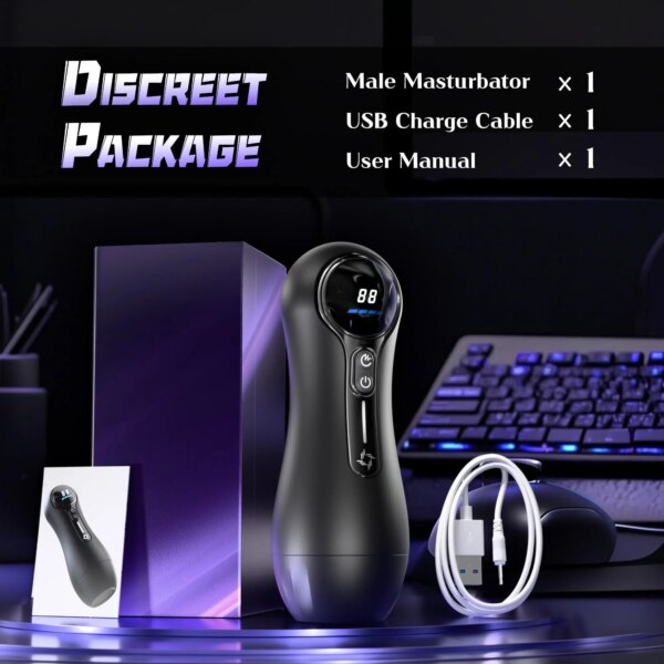 Masturbateur à succion automatique pour homme, vagin réaliste, avec affichage LED, chatte de poche, masseur de pénis à 9 vibrations, jouets sexuels pour adultes 18 – Image 5